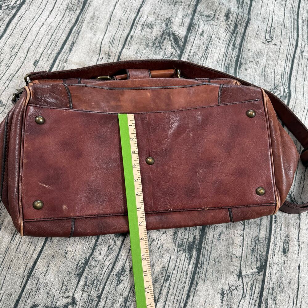 Fossil Brown Leather Messenger Briefcase - Picture 12 of 16